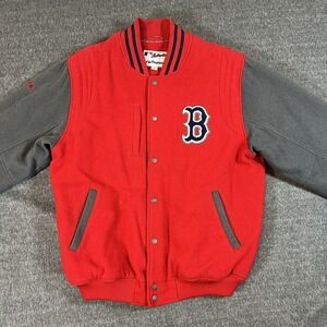 Vintage Majestic‎ MLB Boston Red Sox Quilted Wool Bomber Varsity Jacket Size XL